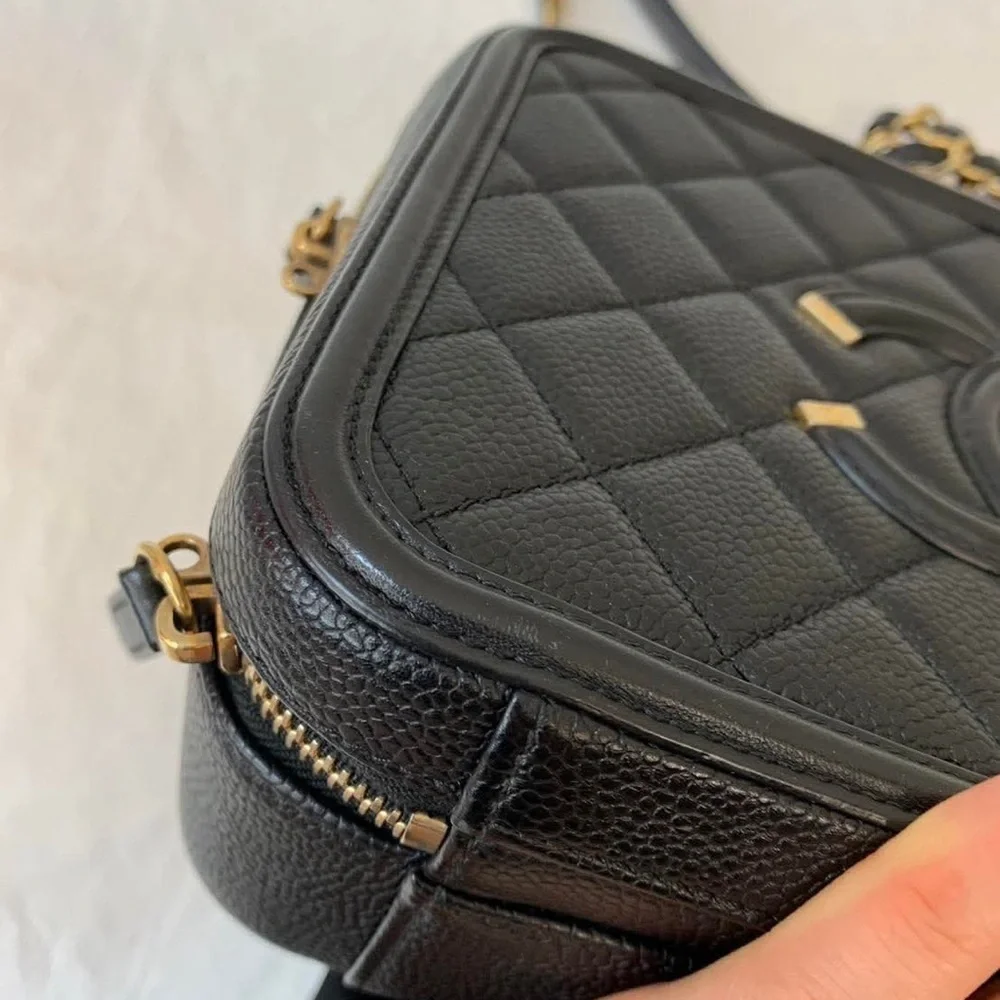 Black Caviar‎ Filigree Vanity Bag GHW EUC